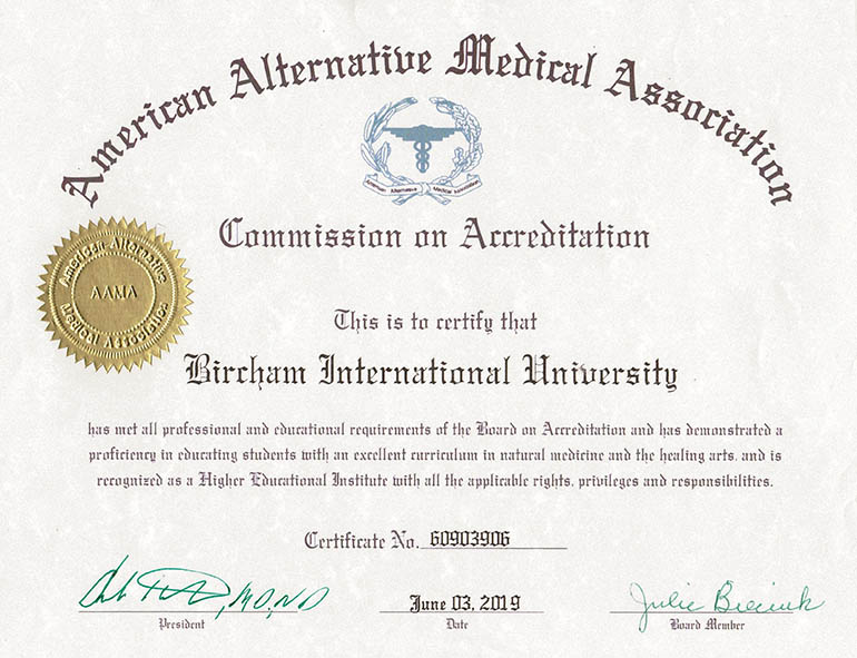 Bircham University AAMA - American Alternative Medical Association Bircham University AAMA - American Alternative Medical Association