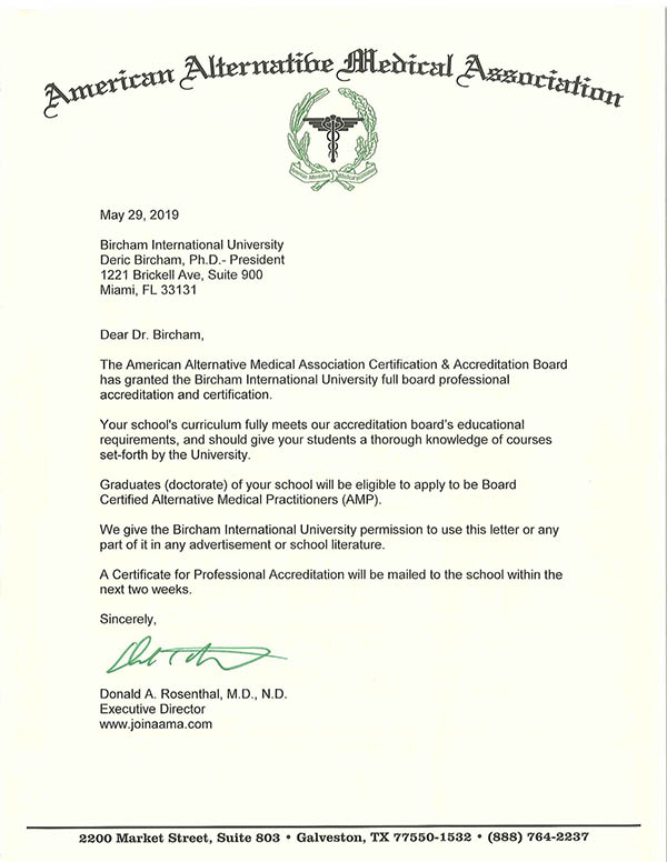 Bircham University AAMA - American Alternative Medical Association Bircham University AAMA - American Alternative Medical Association
