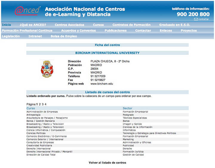 Bircham University ANCED - Asociación Nacional de Centros de Enseñanza a Distancia Bircham University ANCED - Asociación Nacional de Centros de Enseñanza a Distancia