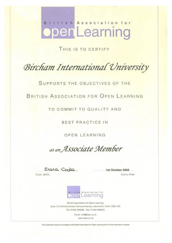 Bircham University BAOL - The British Association for Open Learning Bircham University BAOL - The British Association for Open Learning