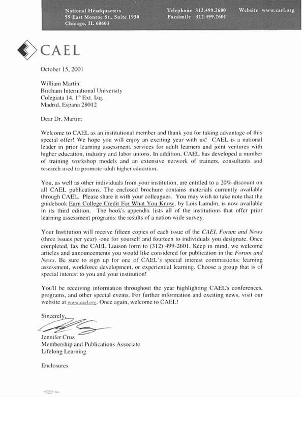 Bircham University CAEL - Council for Adult and Experiential Learning Bircham University CAEL - Council for Adult and Experiential Learning