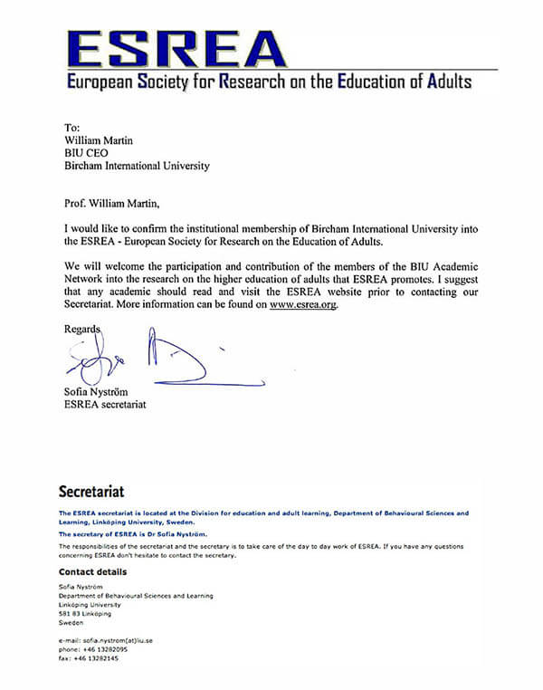 Bircham University ESREA - European Society for Research on the Education of Adults Bircham University ESREA - European Society for Research on the Education of Adults