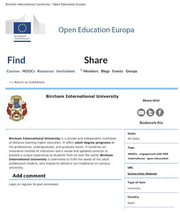 Bircham University EU Open Education Europa Bircham University EU Open Education Europa