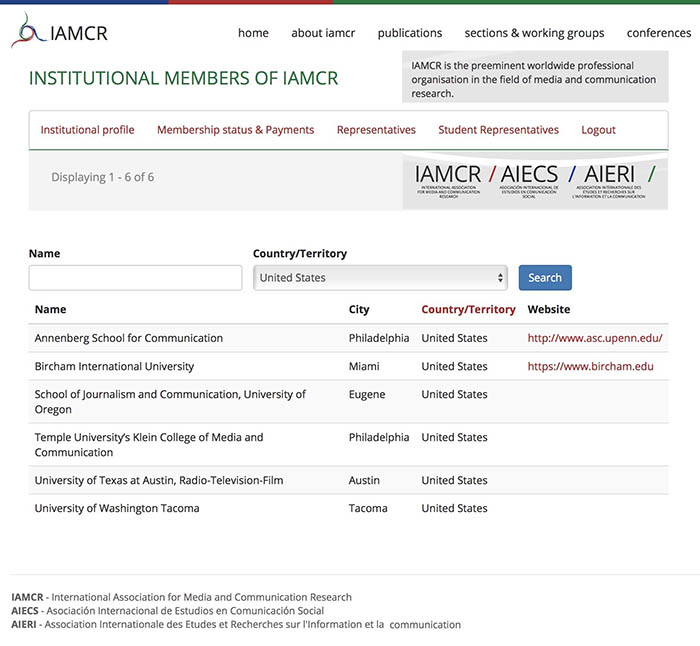 Bircham University IAMCR - International Association for Media and Communication Research Bircham University IAMCR - International Association for Media and Communication Research