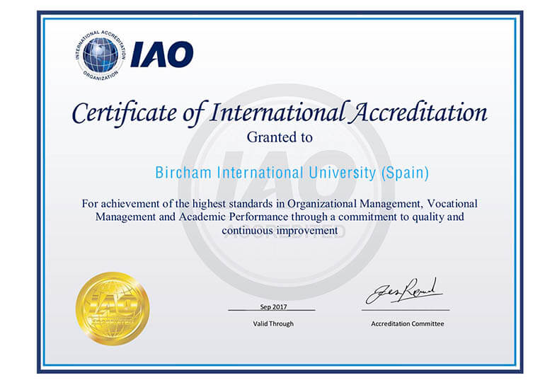 Bircham University IAO - International Accreditation Organization Bircham University IAO - International Accreditation Organization