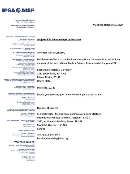 Bircham University IPSA - International Political Science Association Bircham University IPSA - International Political Science Association
