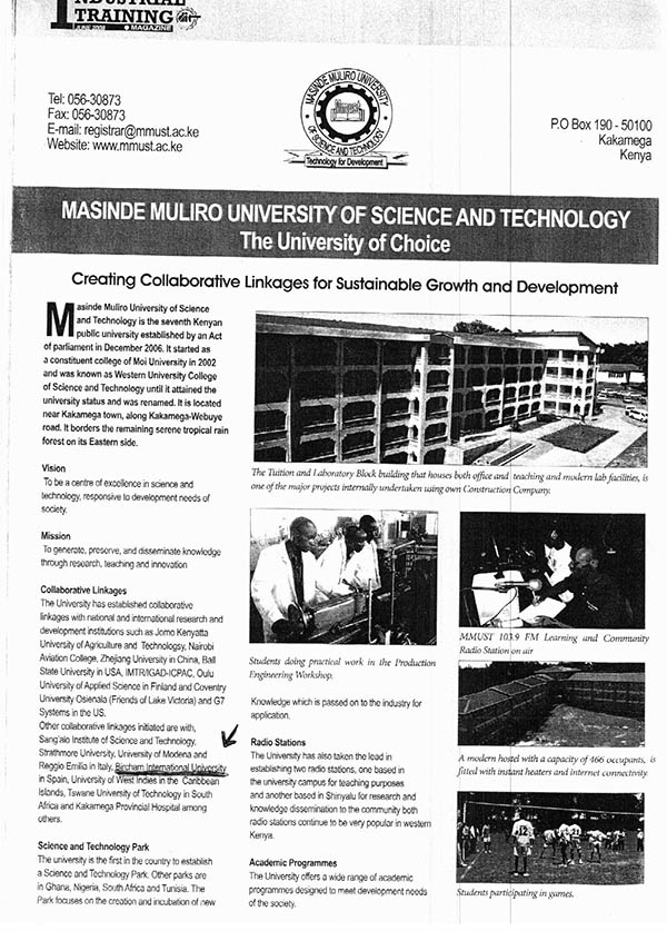 Bircham University MMU - Masinde Muliro University (Kenya) Bircham University MMU - Masinde Muliro University (Kenya)