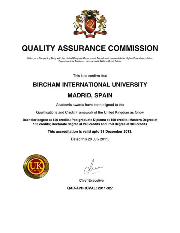 Bircham University QAC - Quality Assurance Commission Bircham University QAC - Quality Assurance Commission