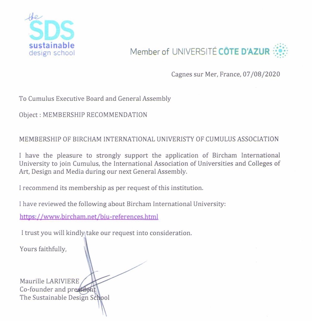 Bircham University SDS - Sustainable Design School (France) Bircham University SDS - Sustainable Design School (France)