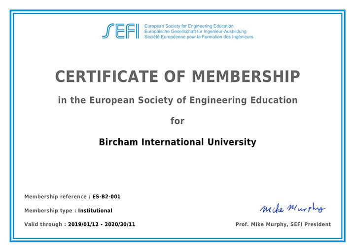 Bircham University SEFI - Societé Européene pour la Formation des Enginieurs Bircham University SEFI - Societé Européene pour la Formation des Enginieurs