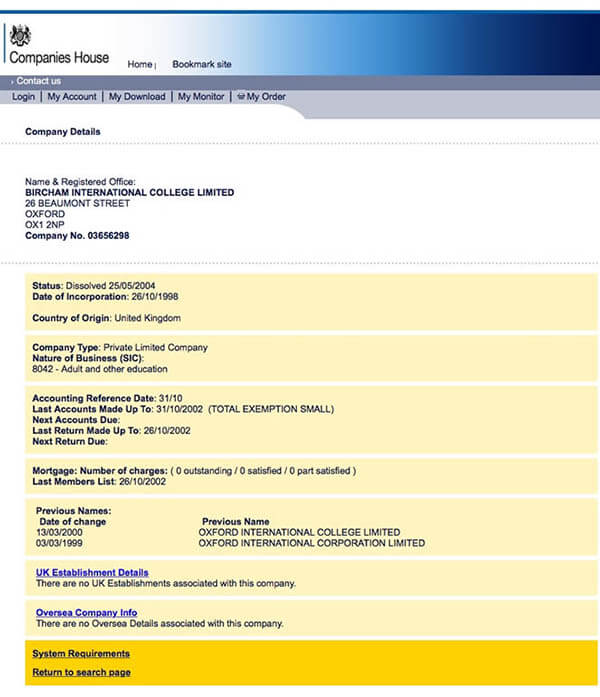 Bircham University UK Companies House Bircham University UK Companies House