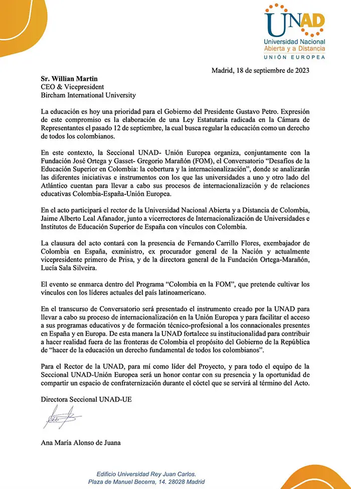 Bircham University UNAD - Universidad Nacional Abierta y a Distancia (Colombia) Bircham University UNAD - Universidad Nacional Abierta y a Distancia (Colombia)